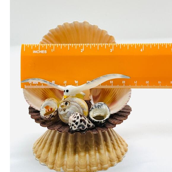 VTG Seashell Clam Shell Sculpture Coastal Nautical Beach Decor Shell & Folk Art - Picture 11 of 12
